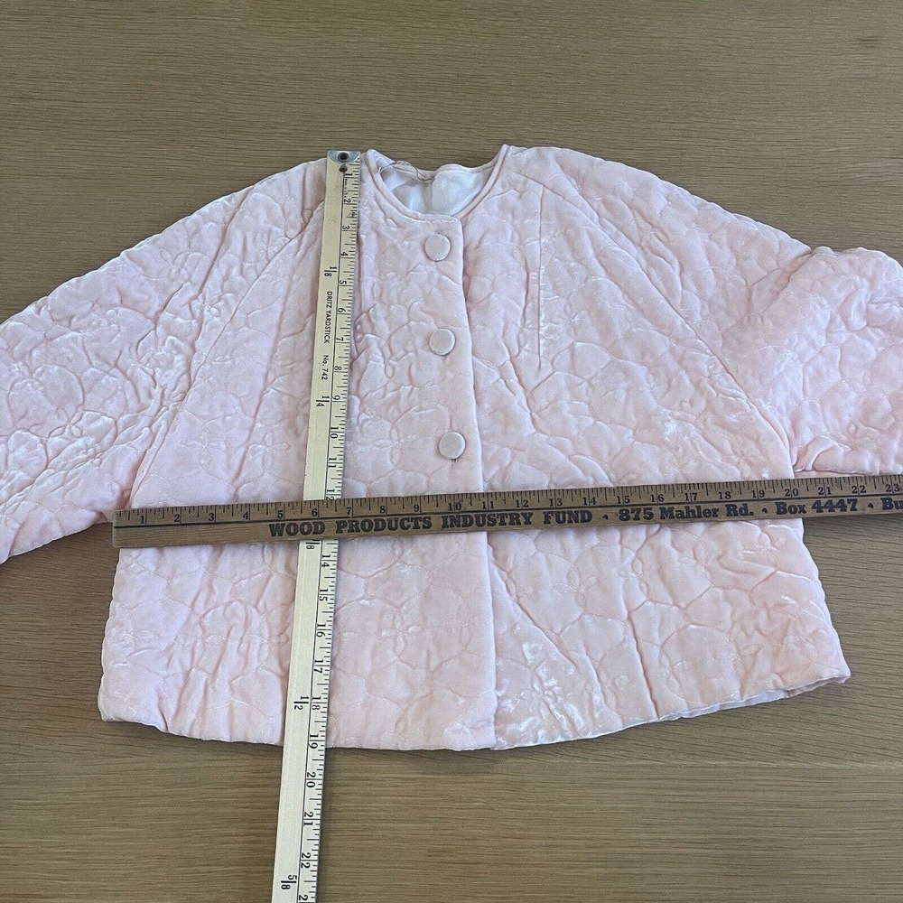 Women's Vintage I. Magnin & Co Size S Velvet Quilted Bed Jacket - Picture 6 of 8